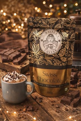 Image of Swiss Chocolate Premium Instant Coffee Powder - 100% Arabica | Rich Aroma, Smooth & Indulgent Flavor | Airtight Zipperlock Pouch | Perfect for Hot & Cold Coffee 100g (Pack of 2)
