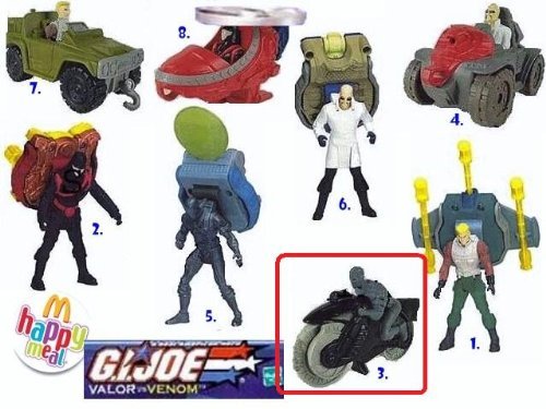 McDonalds Happy Meal G.I. Joe Snake Eyes Motorcycle Toy #3 2004 by