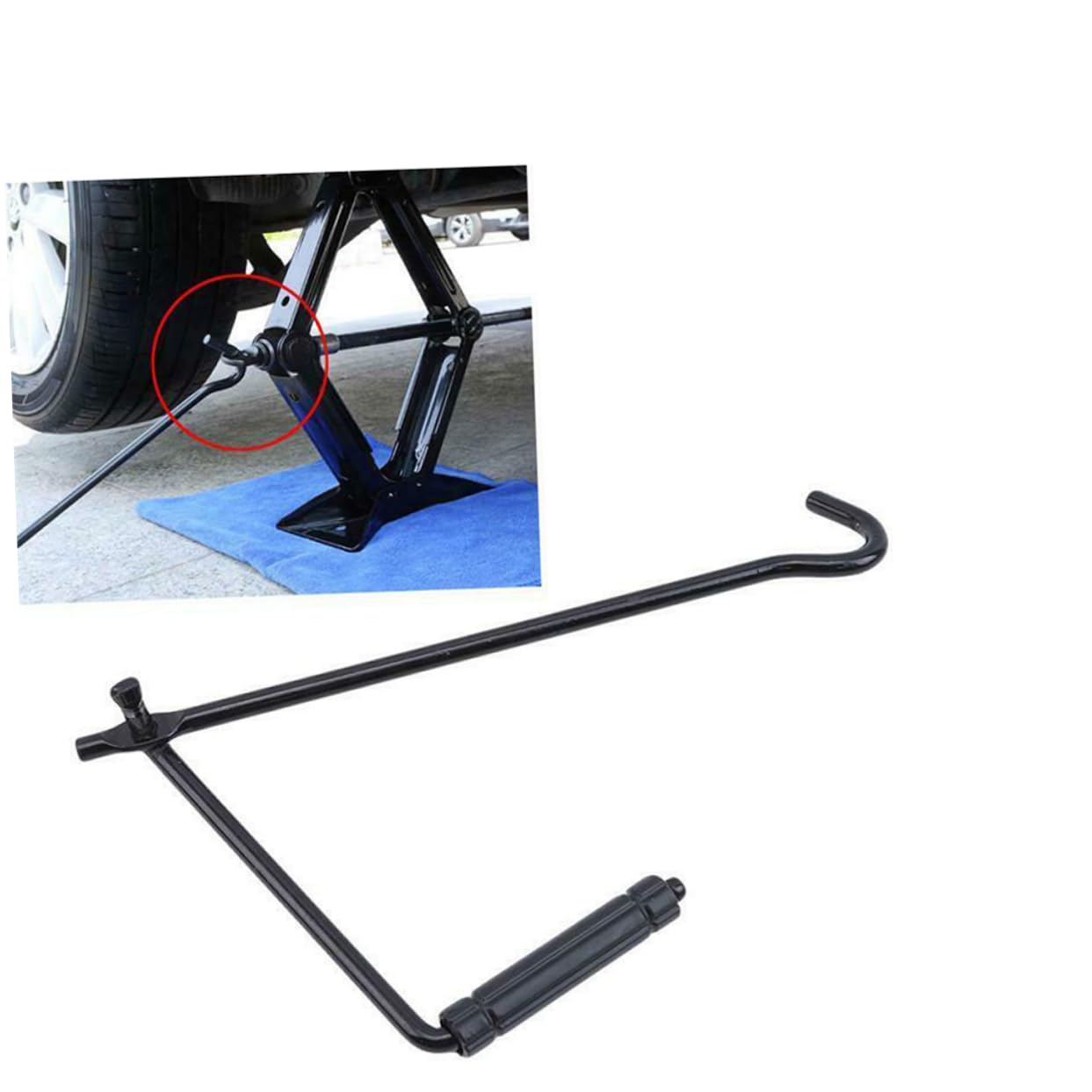 SUPVOX Maniglie per Cric a Forbice Pieghevoli in Metallo 2 Pezzi, Accessorio Facile per Cambiare Pneumatici Auto, Compatibile Cric per Auto in Natura