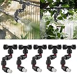 CozyCabin 360° Adjustable Mist Cooling System Nozzles Water Sprayers Connectors, Stainless Steel Misting Nozzles for Pets Reptiles Ecological Garden Patio Greenhouse, 5 Packs