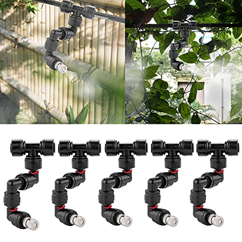 CozyCabin 360&deg; Adjustable Mist Cooling System Nozzles Water Sprayers Connectors, Stainless Steel...