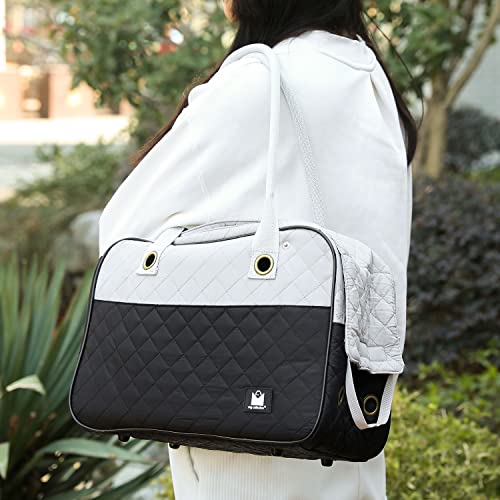 Mg Collection Stylish 2 Tone Quilted Soft Sided Travel Pet Carrier Tote Hand Bag For Only Small Medium-Sized Cats Dogs Puppy #TOP5