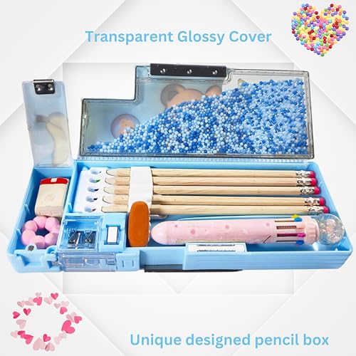 Image of ZAFCO Plastic Pencil Box For Kids Cartoontheme Compass For Boys Geometry For School Going Children Stationaries Organizer Birthday Return Gift School Supplies (Pack Of 1), Blue