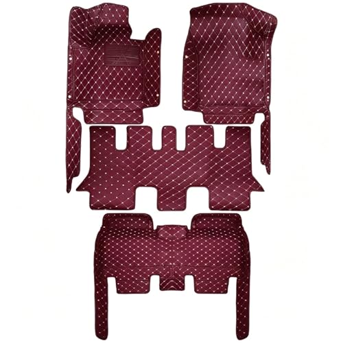 Tapis sol Land Cruiser J300 bordeaux contre l'usure du plancher de voiture 7 places RHD