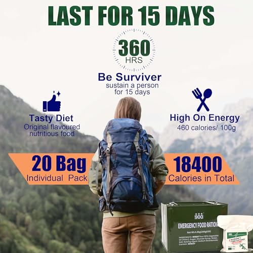 Image of Emergency Food Rations, Survival Food 18400 kcal, Original Flavor, 20 Pack