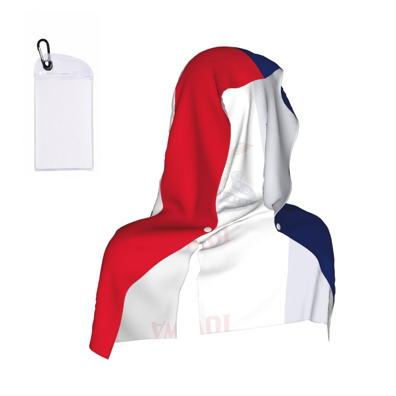 CNTDBU Iowa state flag Cooling Towel Hooded-Instant Chill Neck Cover for Sports, UV Cooling Rag for Running Gym