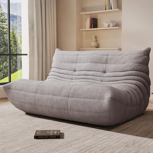 Image of Giant Bean Bag Chair for Adult, Cozy Boneless Fireside Accent Loveseat Chair,Memory Foam Floor Sofa, Comfy Lounge Couch for Bedroom Small Living Room Apartment Daily Relax(Gray,Loveseat)