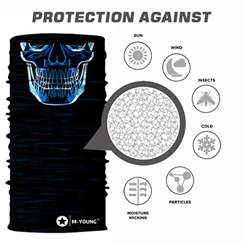 Image of Skull Face Mask Bandanas, Neck Gaiter, Headwear, Magic Scarf, Headband for dust Sun Wind