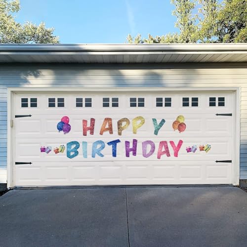 Imanes Jumbo Happy Birthday con Brillo Arcoíris 17 piezas miniatura 3