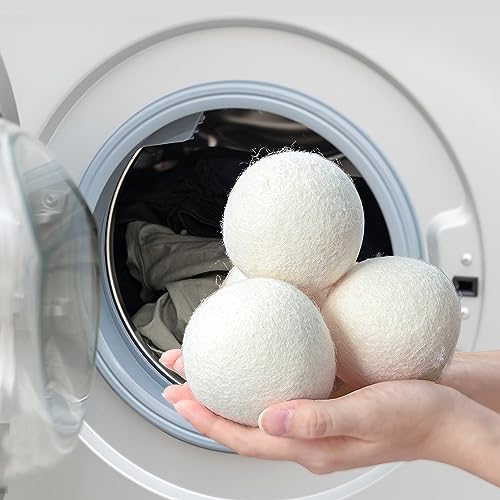 ZERNBER Wool Dryer Balls XL 6-Pack, Dryer Balls Laundry Reusable Reduce Clothing Wrinkles, Drying Clothes Faster