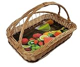 Abmessungen: Länge: 50 cm Breite: 35 cm Höhe: 8-14 cm Höhe mit Henkel: 30 cm