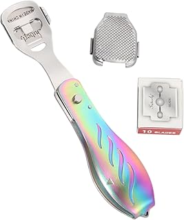 FOMIYES Folding Foot Scraper Dead Skin Remover Tool Pedicure Grinding Device for Home and Salon Use Portable Design for Men and Women Includes Color Titanium Box Model