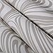 QIHANG Modern Abstract Curve 3D Wallpaper Roll Mural Papel De Parede Flocking for Striped Cream-White&Silver Color 0.7m x 8.4m=5.88SQM