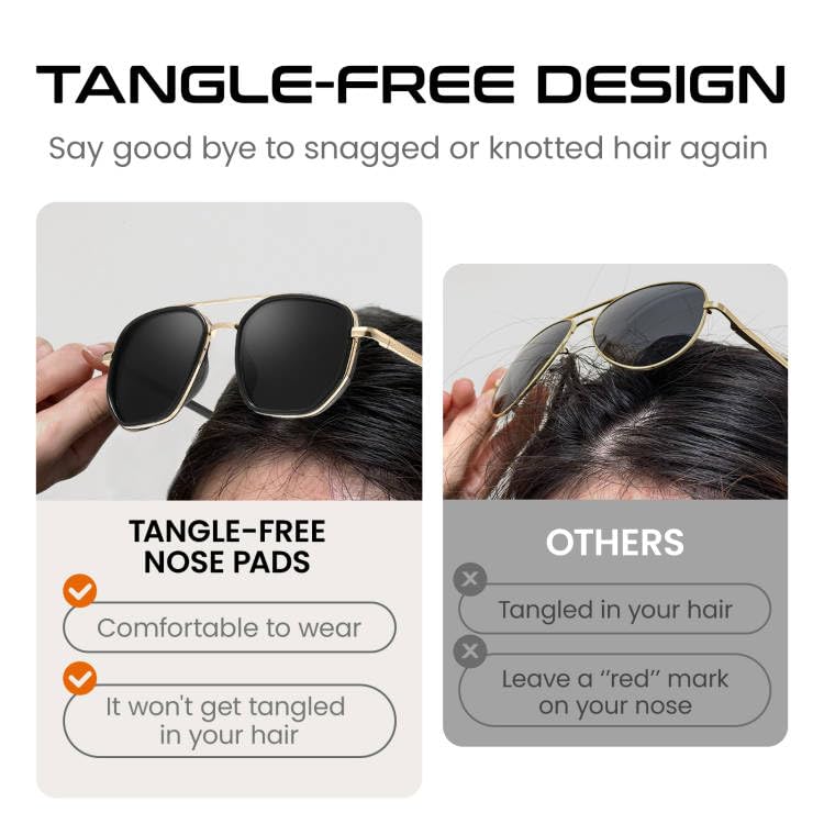 SODQW Tangle Free Aviator Sunglasses for Women Polarized Square Frame With UV400 Protection Sun Glasses for Driving2