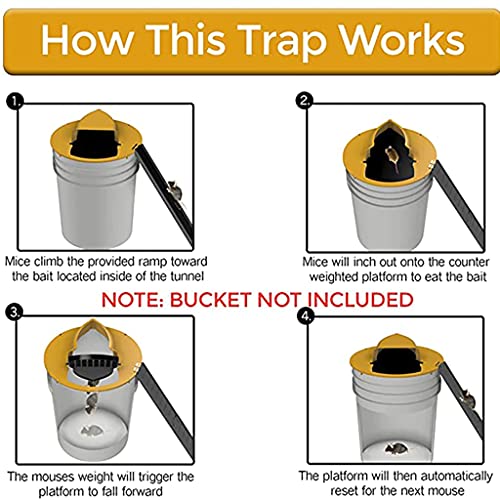 The Gadget Shack Humane Flip N' Slide Bucket Flip-Lid Mouse, Rat, Rodent Indoor and Outdoor Bucket Trap (3 Orange Mouse/Rat Traps)… by The Gadget Shack Shop - Image 6