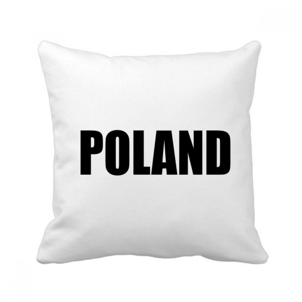 Coussin Pologne carré noir 40x40cm imprimé multicolore pour déco salon