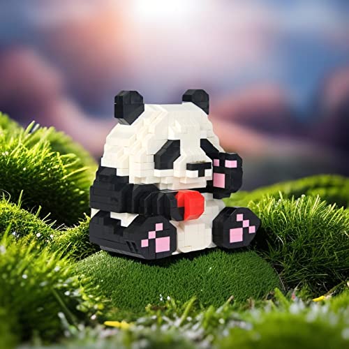 Larcele Micro Building Blocks Animal Set, DIY Mini 3D Building Toy Bricks,700 Pieces KLJM-09 (Panda huahua) - Image 4