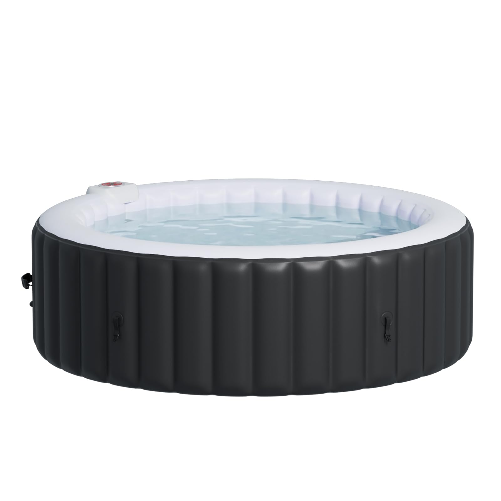 Aoxun Aufblasbarer Spa für 2-4 Personen, mobiler Whirlpool 208x208 cm mit 130 Massagedüsen, tragbare Badewanne mit 1800W Heizung, Abdeckung & Filter, für Garten Terrasse