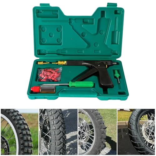Image of Hetkrishi Tire Repair Kit, Tire Plug Kit Heavy Duty Professional, Deluxe Tubeless Tire Plugger Repair Kit with Mushroom Plug for Motorcycle, Truck, ARB, ATV, Tractor, RV, SUV, Trailer