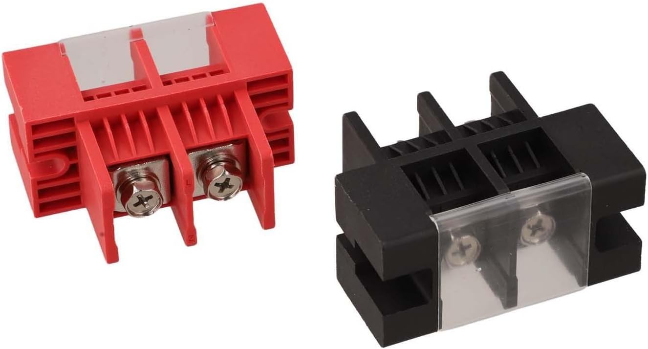 2PCS 100A Energy Storage Connector Terminal Block, Pure Copper High Current Parts with Transparent Protective Case, for New Energy Lithium Battery P