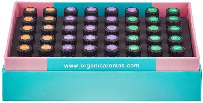 Essential Oils & Blends Sampler, 40 Pure Aromatherapy Oils, 2ml Bottles