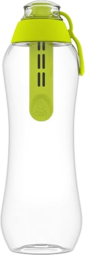 Dafi Botella de agua deportiva con filtro verde  17 oz  Botella de agua reutilizable personal, repuesto de filtro de mochilero, purificador de paja