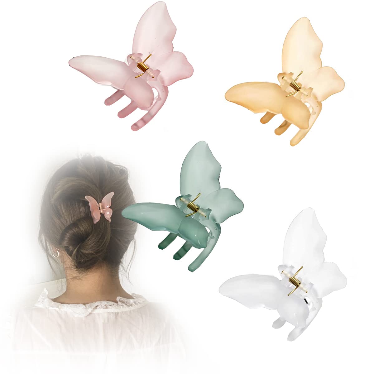 4PCS Butterfly Hair Claw Clip ,Butterfly Claw Hair Clips