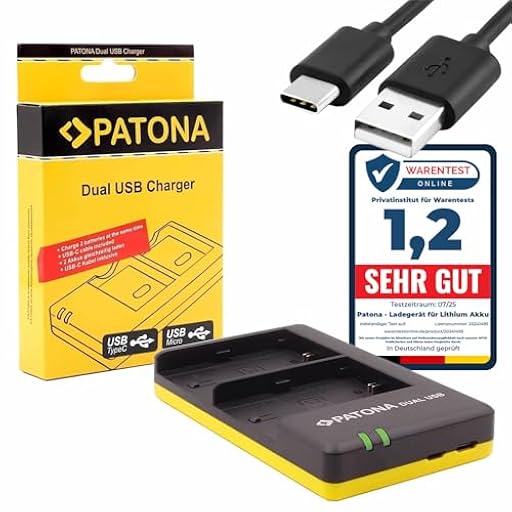 PATONA 1957 Cargador Dual (USB-C Mikro-USB) para NP-W126 NP-W126s batería Compatible con Fujifilm FinePix HS30EXR HS33EXR HS50EXR X-T20 X-H1 XT1 XT3 XT100 XT200 XPRO2 XPRO3 XA3 XA5 XA7 XA10 | Ya disponible en tu tienda friki favorita! En mundofriki.es!