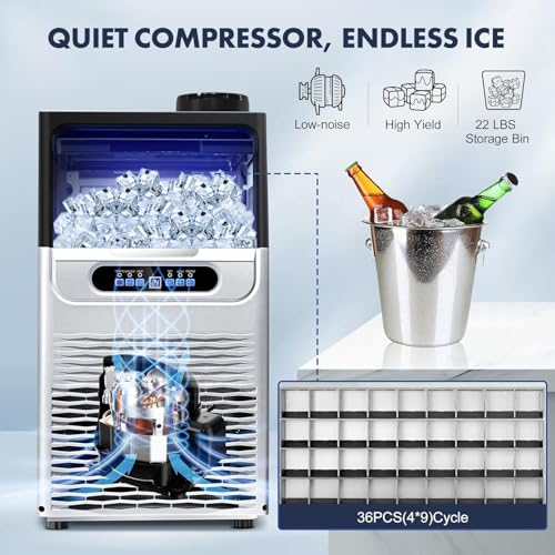Image of 100LBS /24H Commercial Ice Maker Machine Under Counter /Freestanding