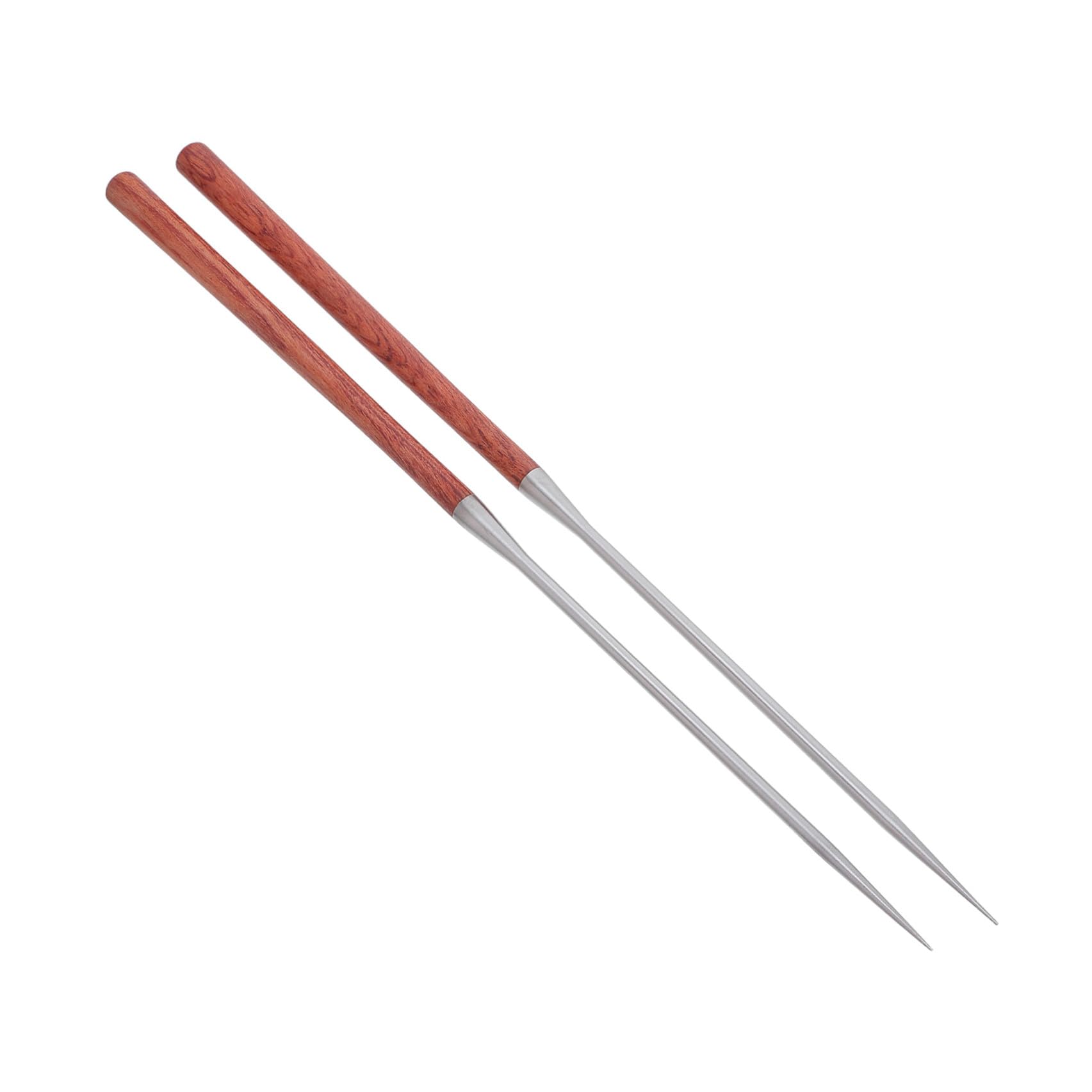 Bacchette per Sushi in Acciaio Inossidabile Impugnatura in Legno, Punta Appuntita per Precisione, Leggere e Riutilizzabili, per Mangiare e Lavoro