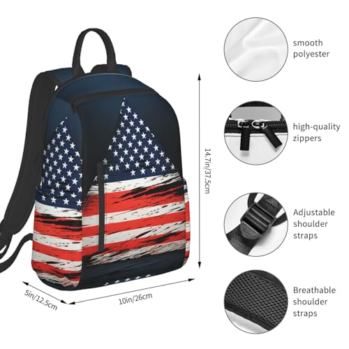 Casual Backpack for Women Men Striped Flag Lightweight Daypack Large Capacity Nurse Bag4