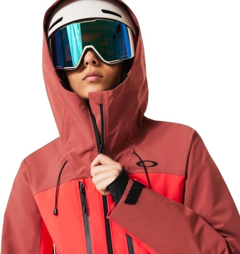 Oakley Womens Kendall Recycled Shell Jacket, Hibiscus Red/Rosewood, X-Small