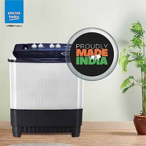 Image of Voltas Beko 14 Kg, 5 Star Semi-Automatic Top Load Twin Tub Washing Machine (Wtt140Agrt) Gray - Jumbo Series