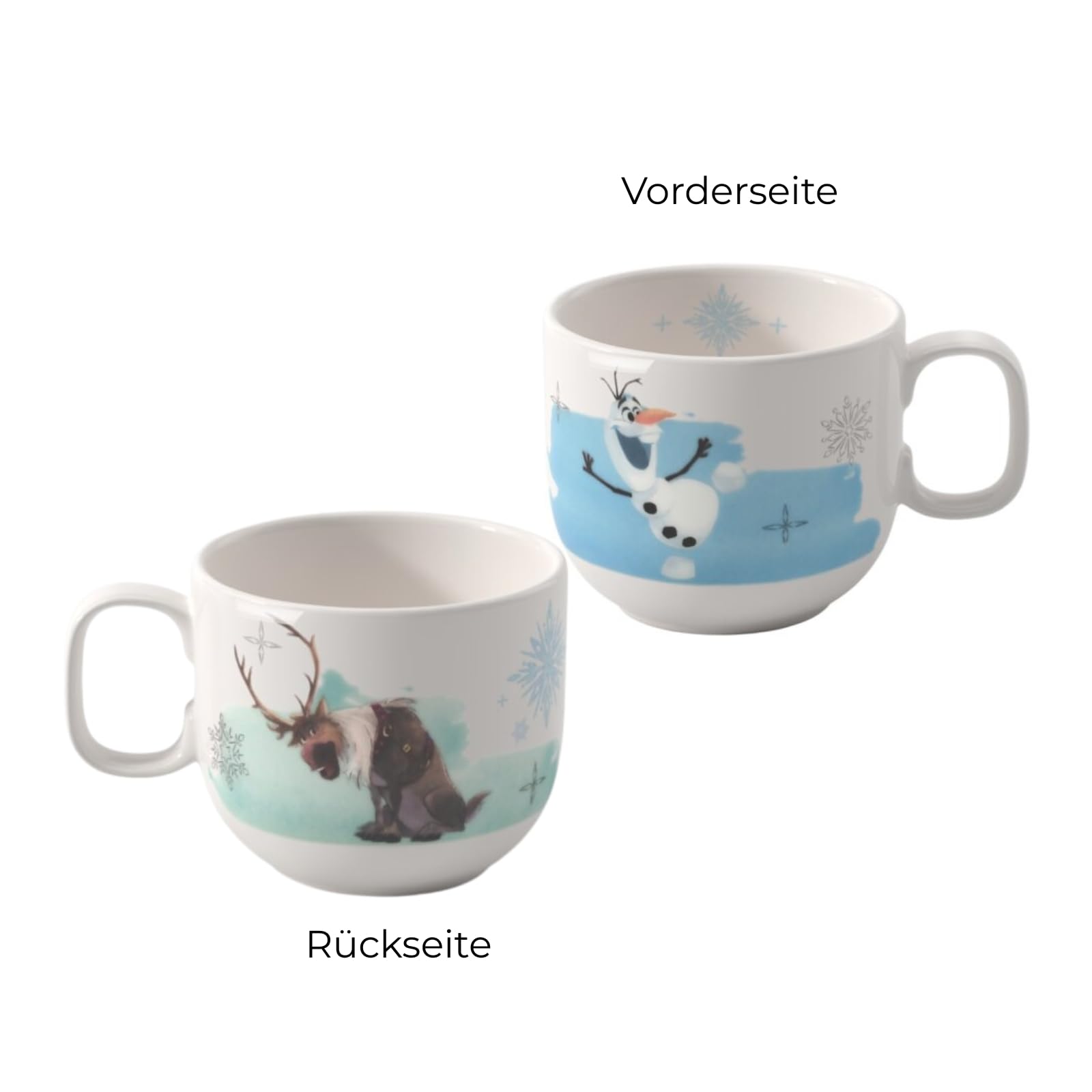 Villeroy & Boch Disney Frozen Kindergeschirr-Set 7-teilig (170 ml) | Kinder-Set mit Disney Elsa & Anna-Motiven, Premium Porzellan, Besteck aus Edelstahl, Spülmaschinenfest