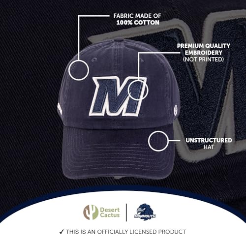 Gorra ajustable azul Monmouth University Hawks miniatura 4