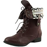 DBDK SHARPERY-1 Women's lace up combat style mid calf boots