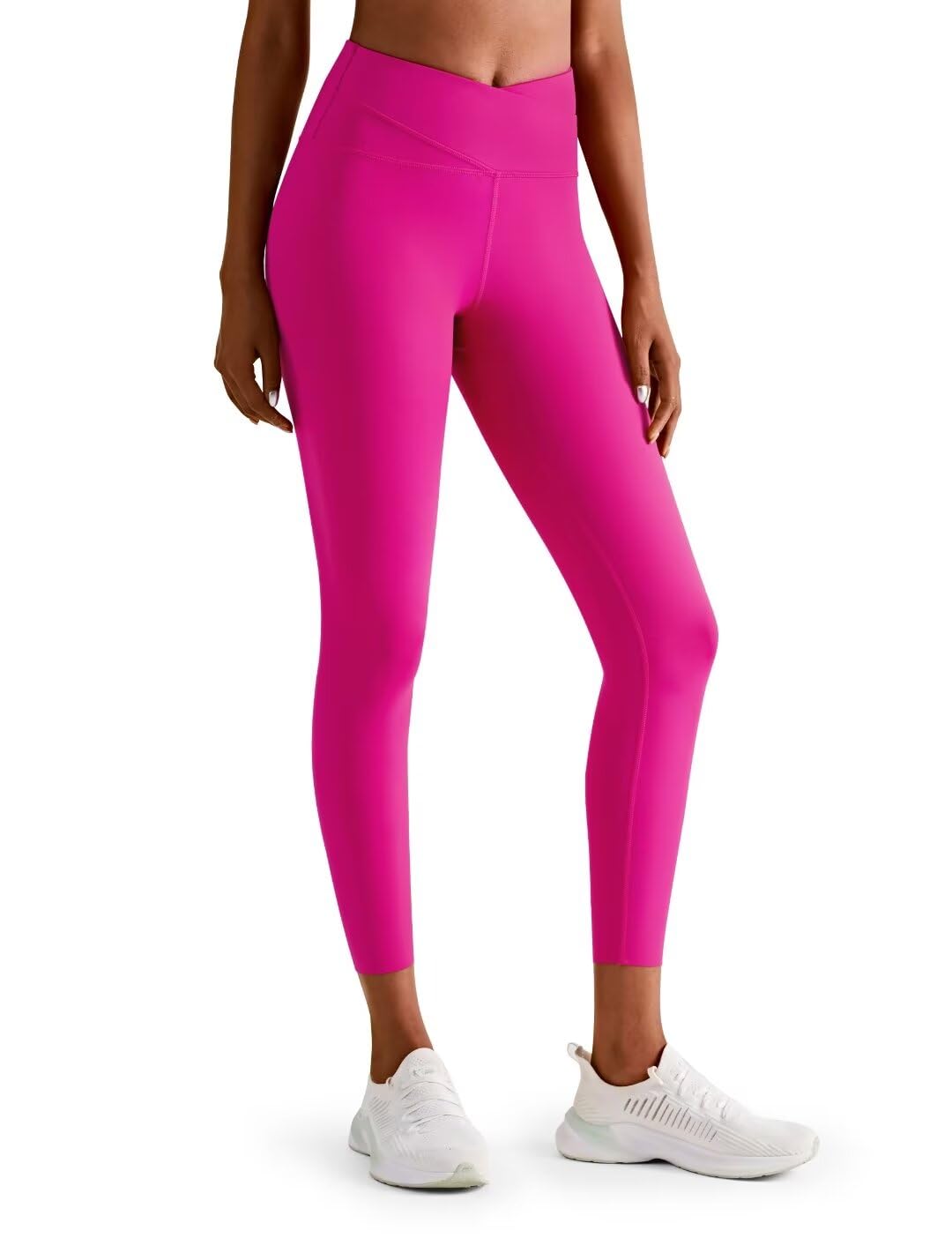 INBIKE Women's Yoga Leggings with Hign Waist, Double Tummy Control Workout Running Compression Pants,Rose Red Large