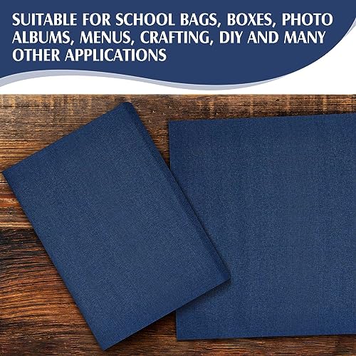 Tela para encuadernación de libros, 40 x 16 pulgadas, superficie de tela con respaldo de papel, cubierta archivística europea duradera y resistente para libros, álbumes y scrapbooking (azul oscuro) miniatura 5