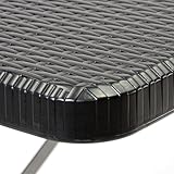 Nexos GM34524 Partytisch Klapptisch Gartentisch Rattan-Optik 180 x 75 cm stabil Esstisch Buffettisch Tragegriff bis 170 kg Metallgestell weiß braun Farbe wählbar (Schwarz) - 2