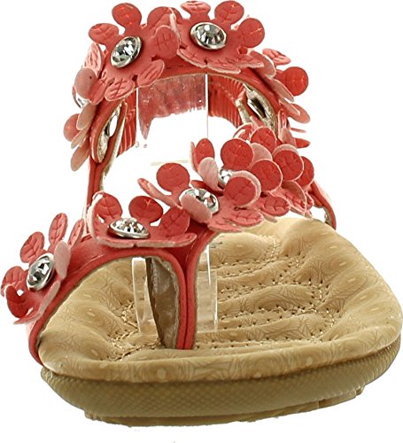 Link Calista68 Kids Petal Rhinestone Flower Ankle Strap Slingback Thong Sandals3