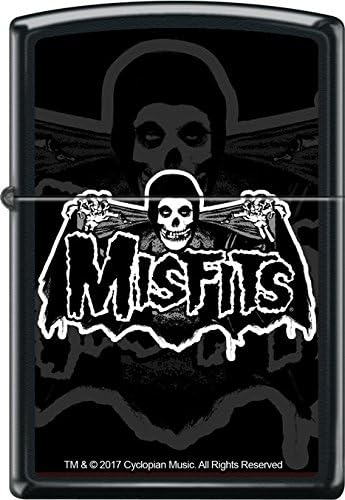 Misfits Bat Fiend Black Matte Zippo Lighter