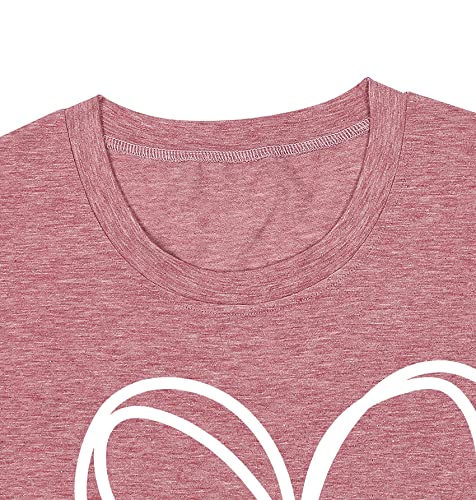 Image of LAZYCHILD Kids Valentine Shirt Girls Valentines Day Shirts Heart Graphic Long Sleeve Striped Tee Tops 5-14 Years