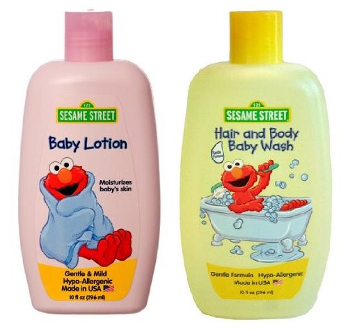 Sesame Street Hair and Body Baby Wash and Baby Lotion Combo Pack