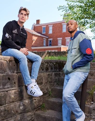 Ripple Junction Naruto Shippuden Men's Authentic Full Zip Hooded Sweatshirt w/Chest Pockets Epaulettes Officially Licensed 6