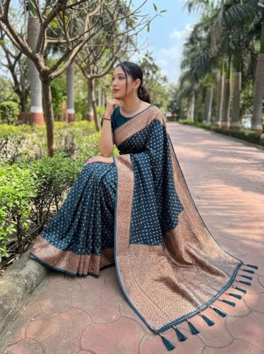 Image of Women's Kanjivaram Soft Silk Banarasi Saree With Blouse Piece | Banarasi Sari For Women | Saree with Blosepiece