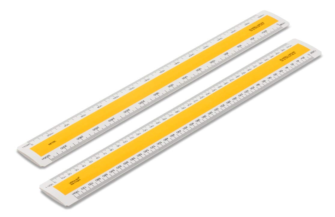 Verulam Scale Rules 1:1250 X 1:2500 - 1:1000 X 1:10560 (6In = 1 Mile)