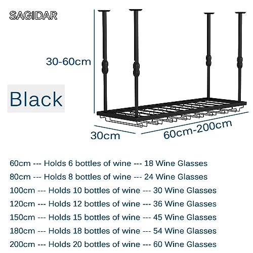 Soporte colgante para copas y botellas de vino 60cm miniatura 2