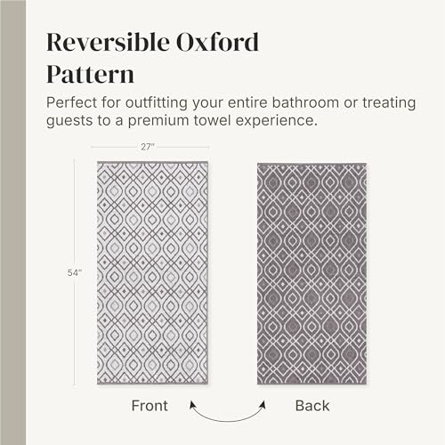 Image of Modern Threads 6 Piece Bath Towel Set - Bathroom Set with 2 Bath Towels, 2 Hand Towels, and 2 Wash Cloths - 100% Cotton, Super Absorbent & Extra Soft - Reversible Classic Diamond (Gray)
