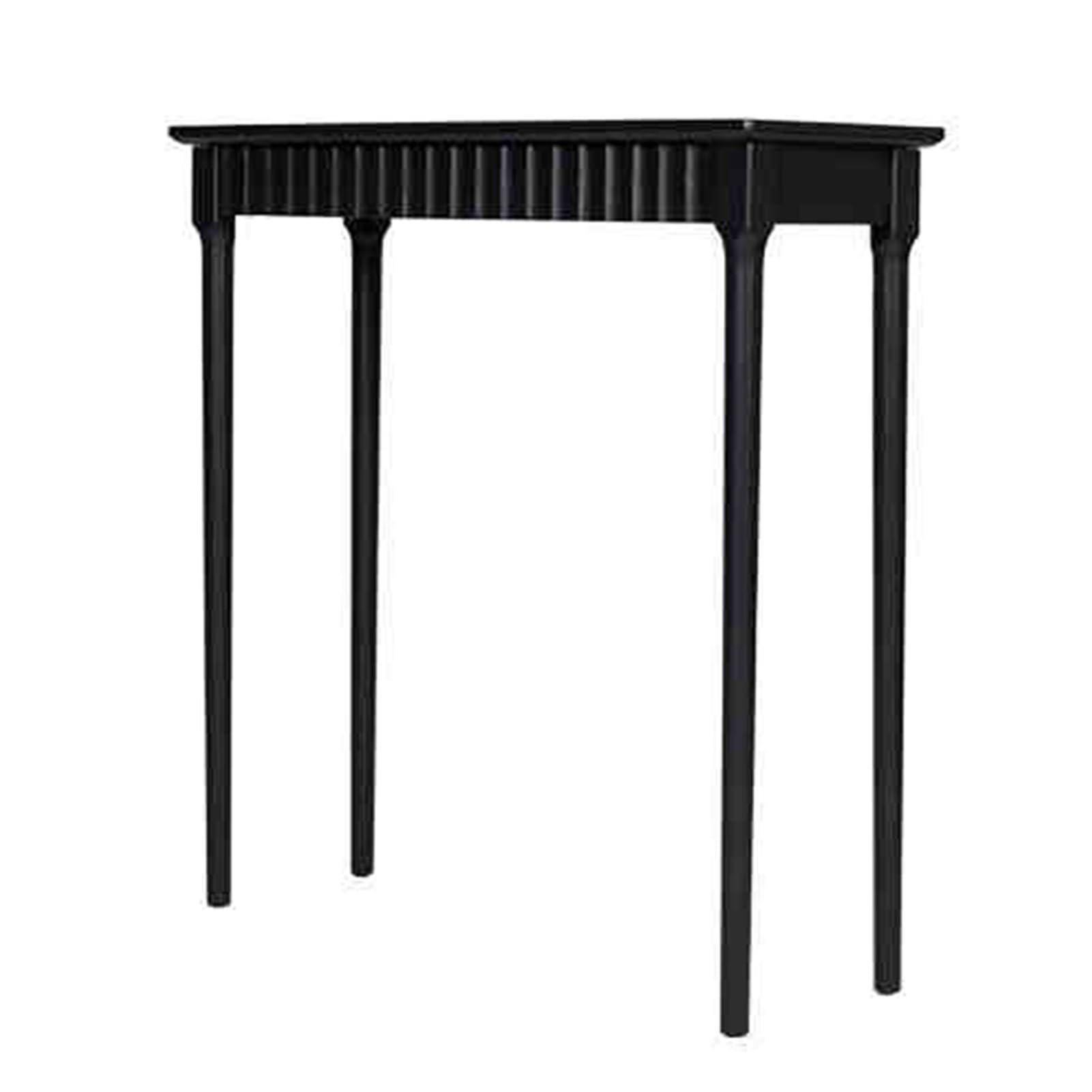 Recibidor mesa de maciza negra con patas elevadas de diseño elegante