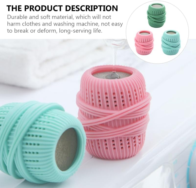 Garneck 3pcs Random TPE Sponge Laundry for Washing Machine Debris Collector Prevent Knots Household Cleaning Supplies